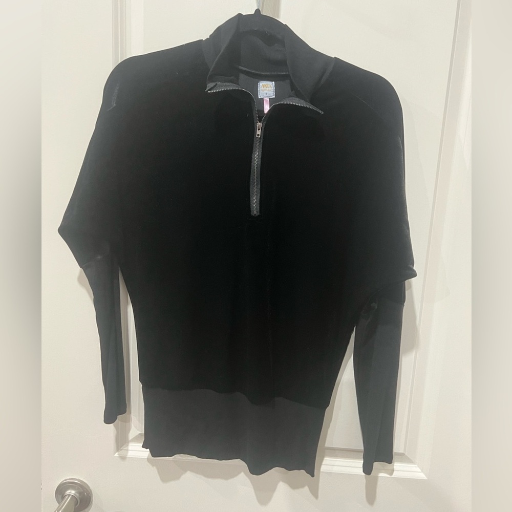 AVA LEA velvet half zip top